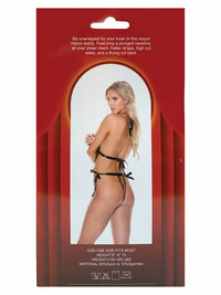 Black Sheer Ribbon Teddy (BOXED)