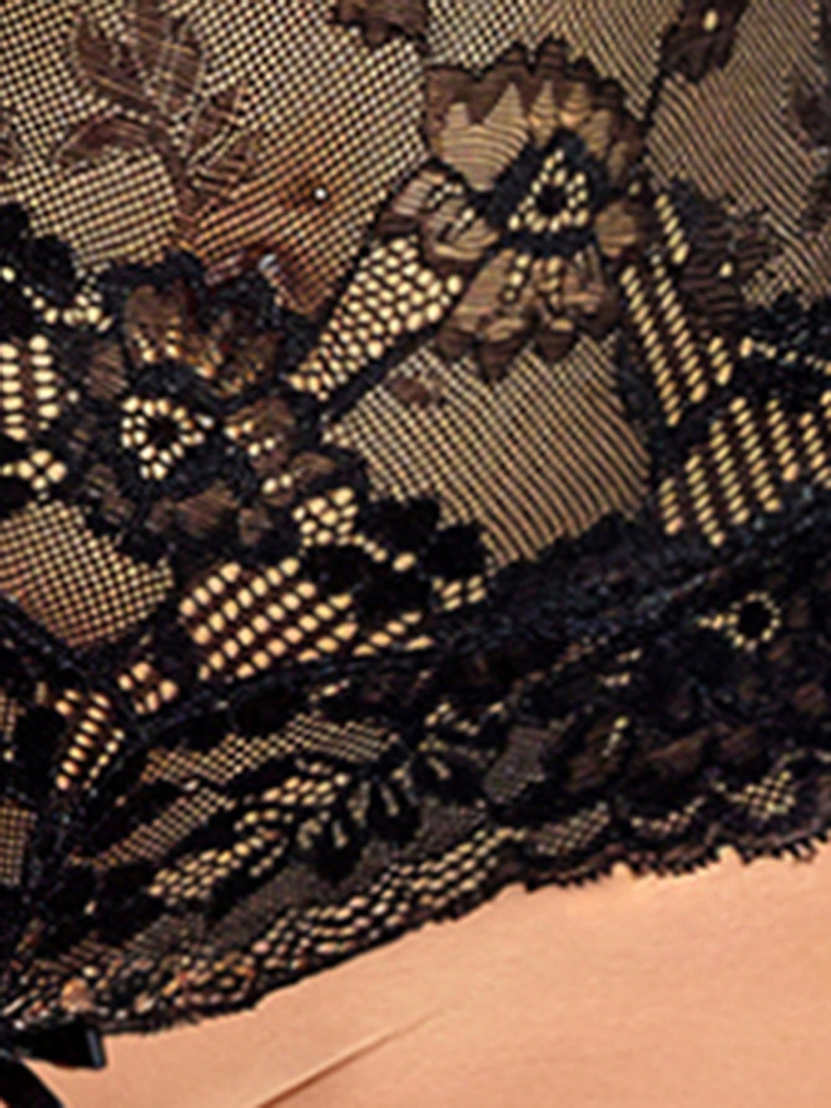 Lace Trim Bow Decor Sexy Bodysuit