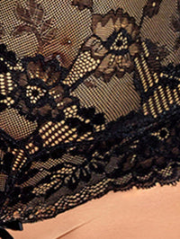 Lace Trim Bow Decor Sexy Bodysuit