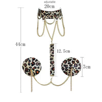 1Pair Women's Chain Leopard Nipple Cover