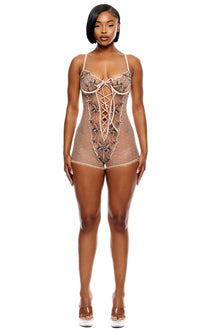 Just Peachy Embroidered Romper - Peach