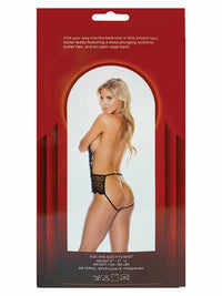Embroidery Lace Teddy With Open Back (BOXED)