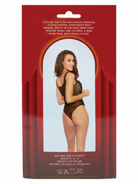 Black Embroidery Sheer Teddy (BOXED)