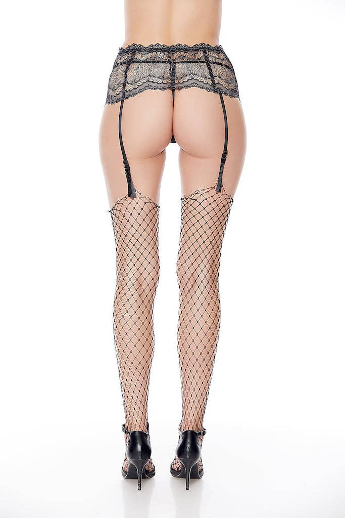 Unfinished Diamond Net Thigh High Stocking (BOXED)