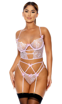 Give Me Flutters Lingerie Set Lilac Forplay Inc.