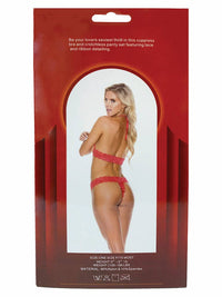 Lace Open Cup Bra With Crotchless Panty (BOXED)