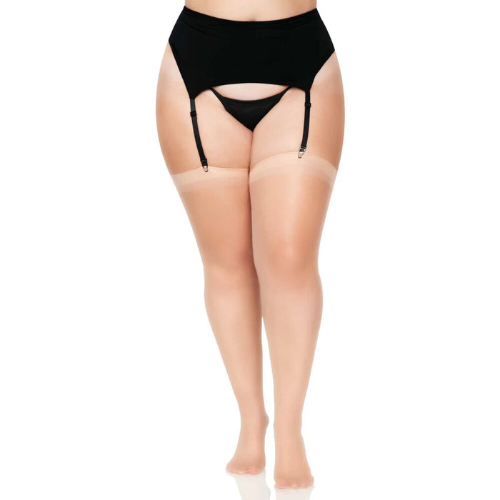 Leg Avenue Plus Size Sheer Stockings Nude UK 14 to 18-0
