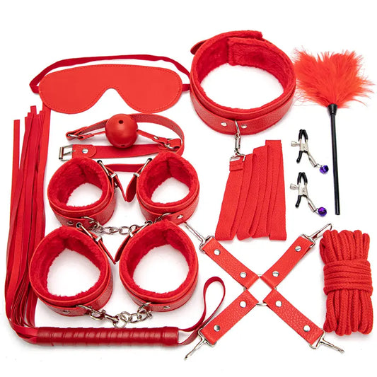 10pcs Restraints Bondage Set Red