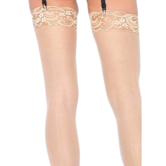 Leg Avenue Sheer Stockings With Backseam Nude UK 6 to 12-1