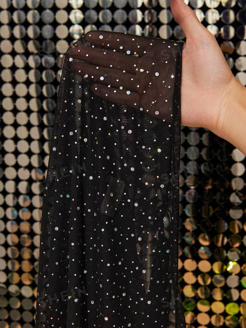 Women Cover Ups - Sleeveless Sexy Lingerie Rhinestone Dress