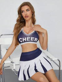 Cheerleader Costume For Women Brassiere   Mini Skirt Set