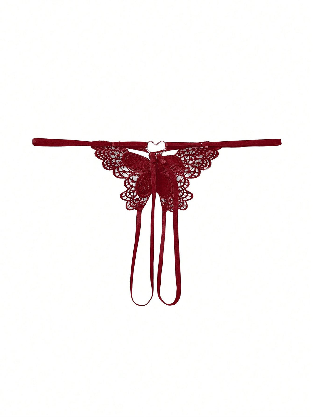Faux Pearl Decor Sexy Open-Crotch Panty