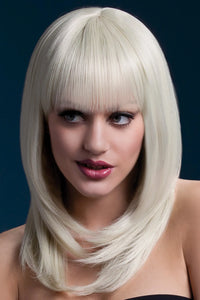 Blonde Wig Feathered Cut with Fringe, 48cm / 19in