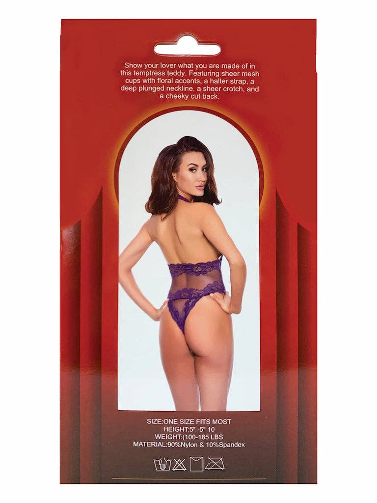 Purple Lace And Mesh Teddy (BOXED)