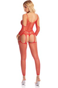 In My Head Net Bodystocking Red