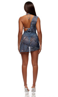 Naples Pool Mini Dress - Light Denim Patchwork