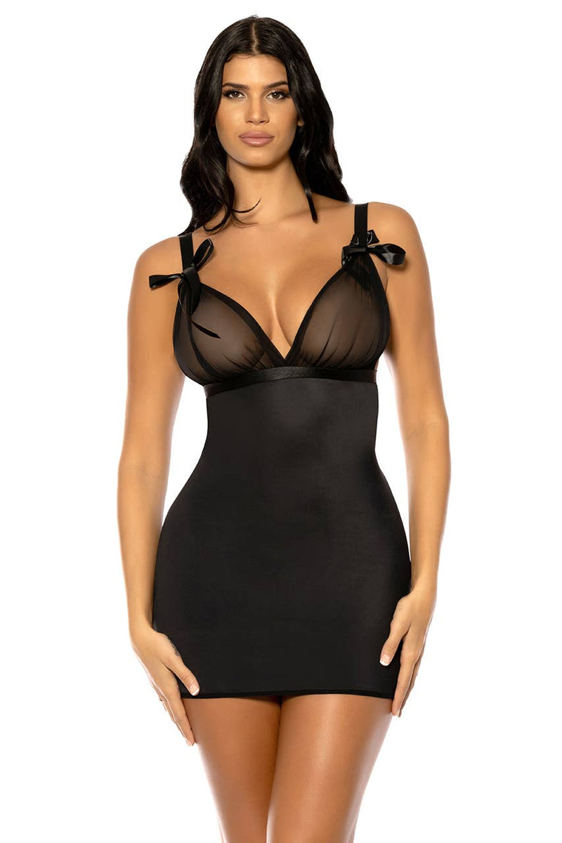 SAMANTHA FITTED BABYDOLL Black