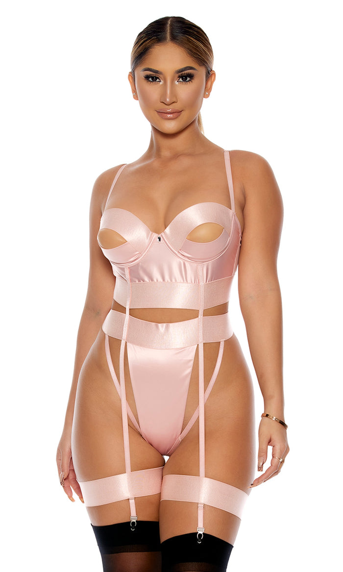 Take A PeekTeddy with Garters and Thigh Straps Set