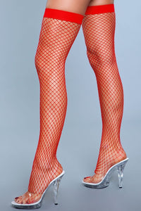 Hosiery - Catch Me If You Can Thigh Highs Red