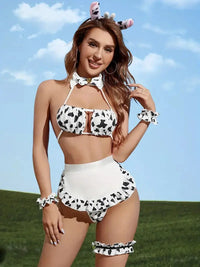 Cow Style Naughty Role-Play Sexy Costume Set
