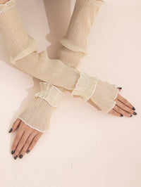 Cream Sleeve Gloves