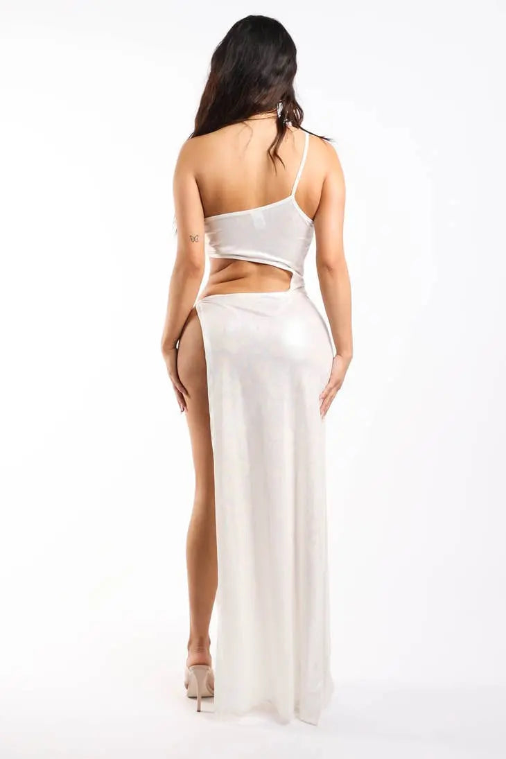 Cut Out Detailed Dress White