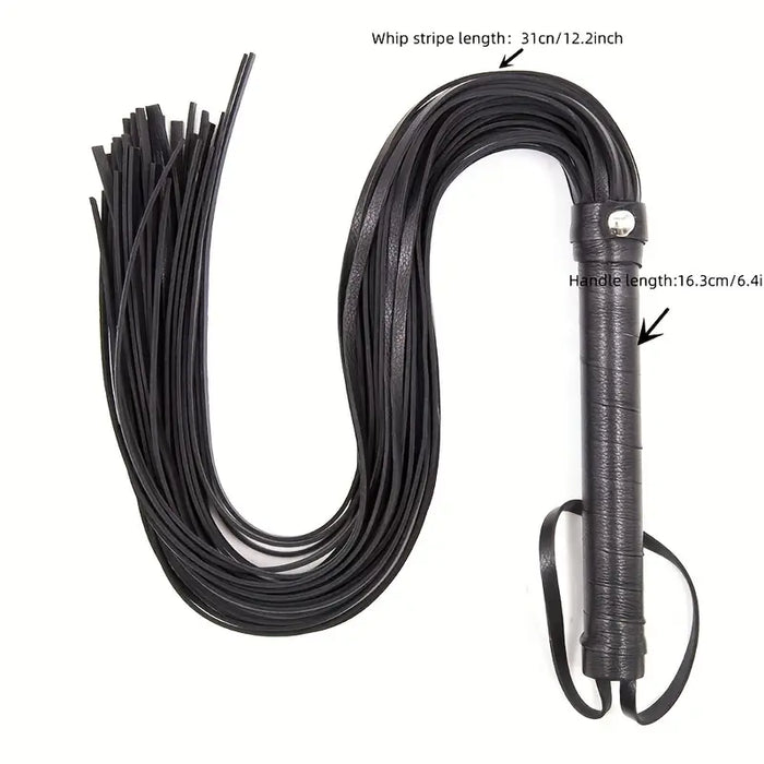Flogger Faux Leather Whip Black