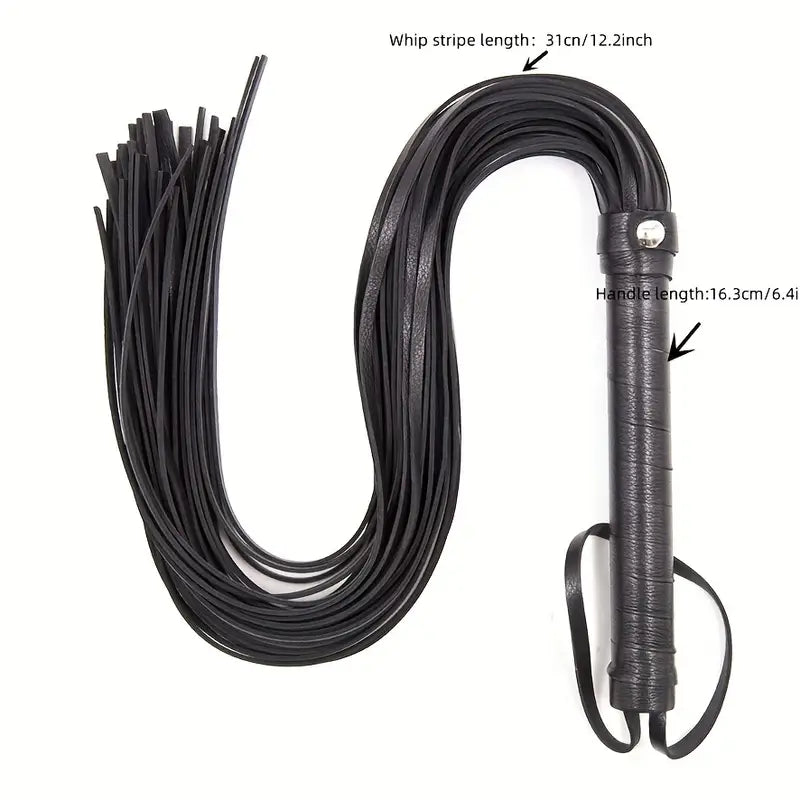 Flogger Faux Leather Whip Black P&A Boutique