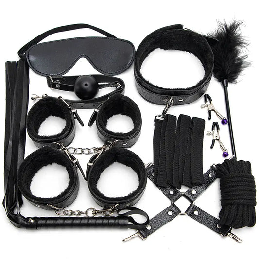 10pcs Restraints Bondage Set Black