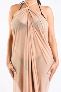 Haltered front slit maxi coverup Maxi Dress