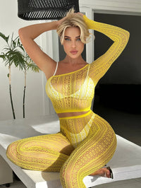 Hollow Out One Shoulder Top & Leggings Set