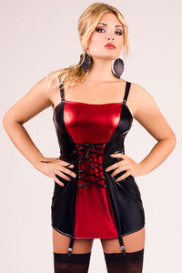 black/red Suspender Dress M/1024 54/56 by Andalea Lingerie-1