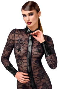 F376 Noirelle Lace Button-up Midi dress - 3XL-7