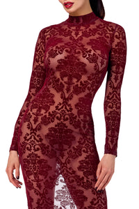 F383 Kink Royal gown/long dress red - 3XL-5