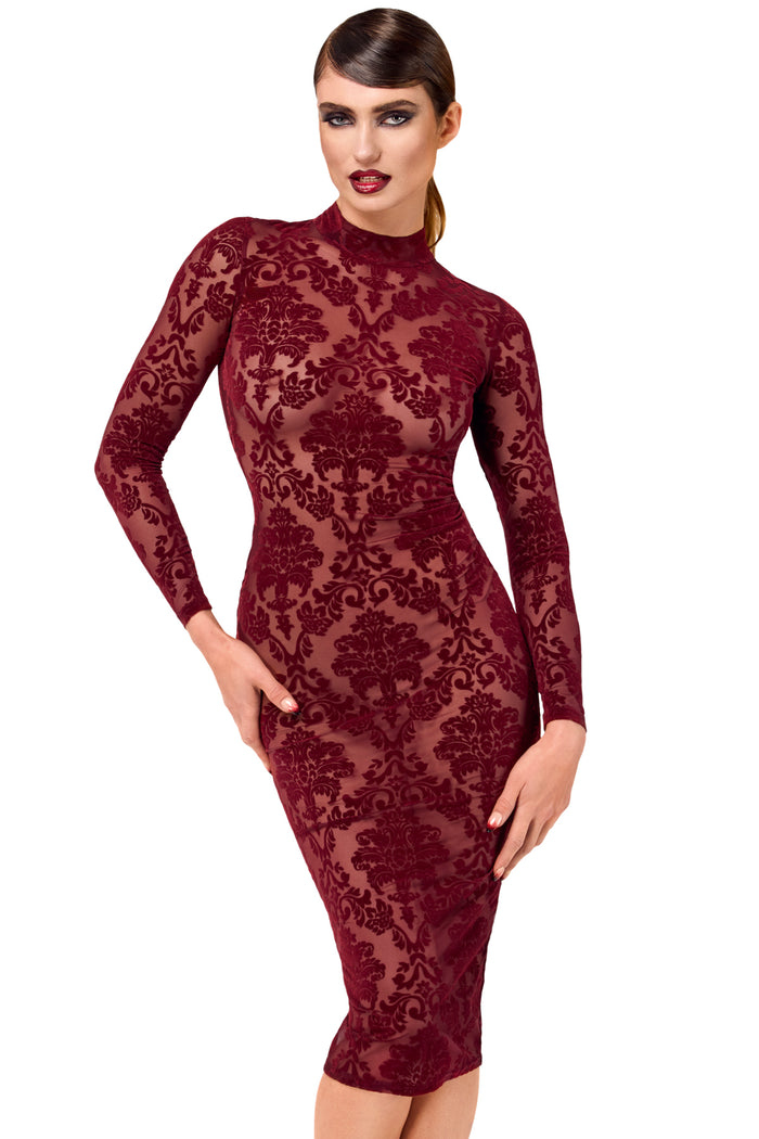 F384 Kink Royal midi dress red - 3XL-2