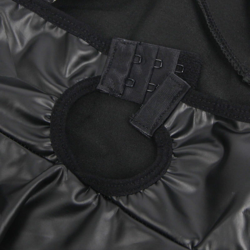 Black Faux Leather Clubbing Dress