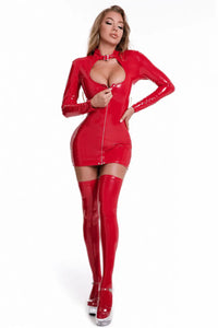 PVC Club Dress Red