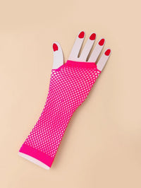 Pink Fishnet Gloves