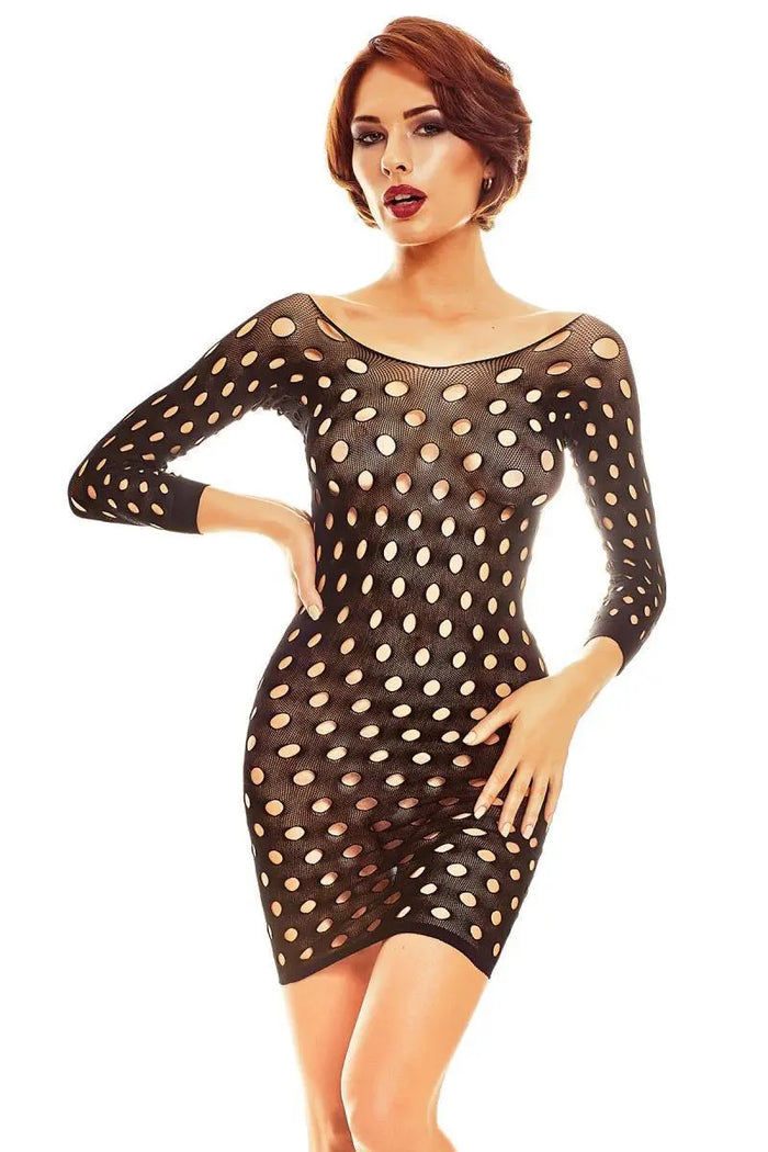Ultra Sexy Fishnet Club Dress Black