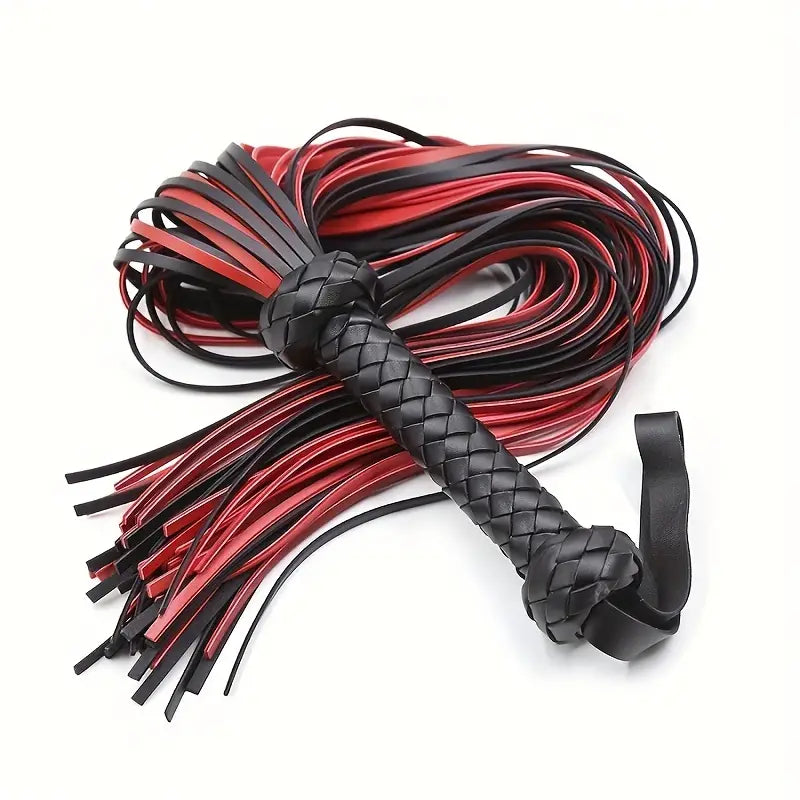 Pu Leather Black & Red Leather Whip