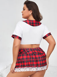 3pack Plus Size School Girl Costume Set With Skirt