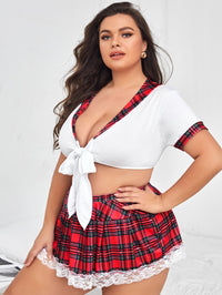 3pack Plus Size School Girl Costume Set With Skirt