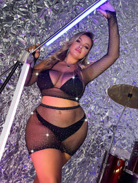 PlusSize  Rhinestone Fishnet Set Princess Avenue