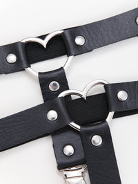 2pcs PU Leather Heart Garter Belt SEXY DRESS OUTLET