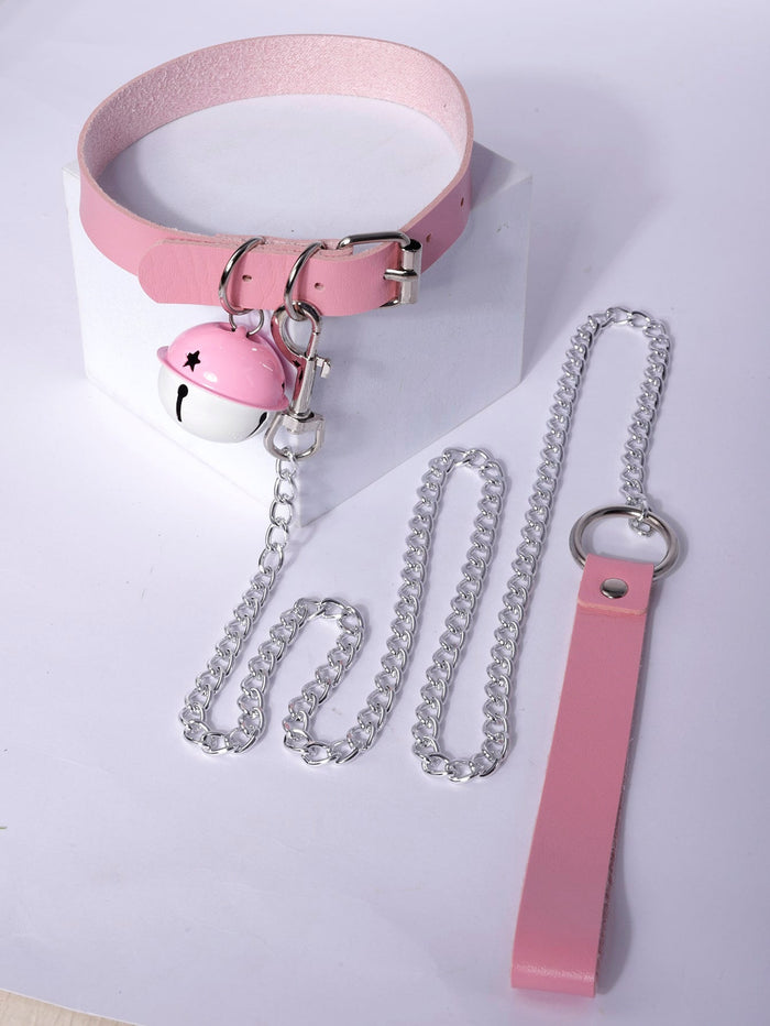 Bell Charm Costume Collar Pink 2pcs SEXY DRESS OUTLET