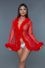 Bou Robe with feather trim SEXY DRESS OUTLET