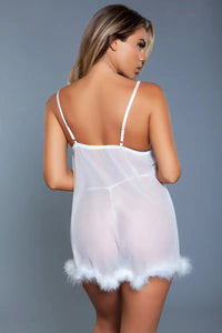 Farah Babydoll White SEXY DRESS OUTLET