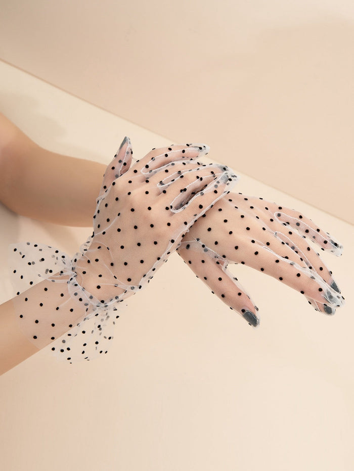 Polka Dot Gloves Sexy Dress Outlet