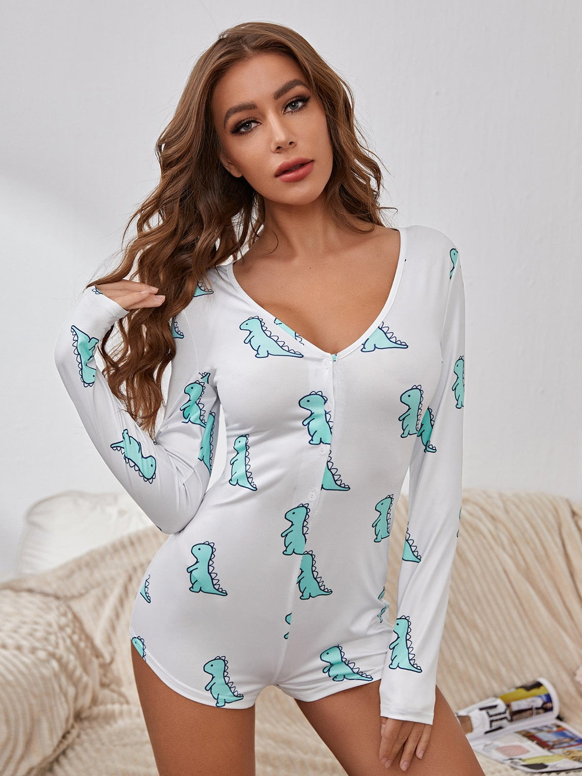 Print Pyjama Onesie Sexy Dress Outlet