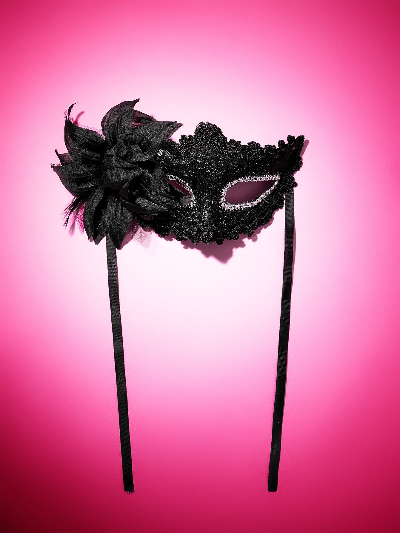 Rhinestone & Flower Decor Eye Mask Sexy Dress Outlet